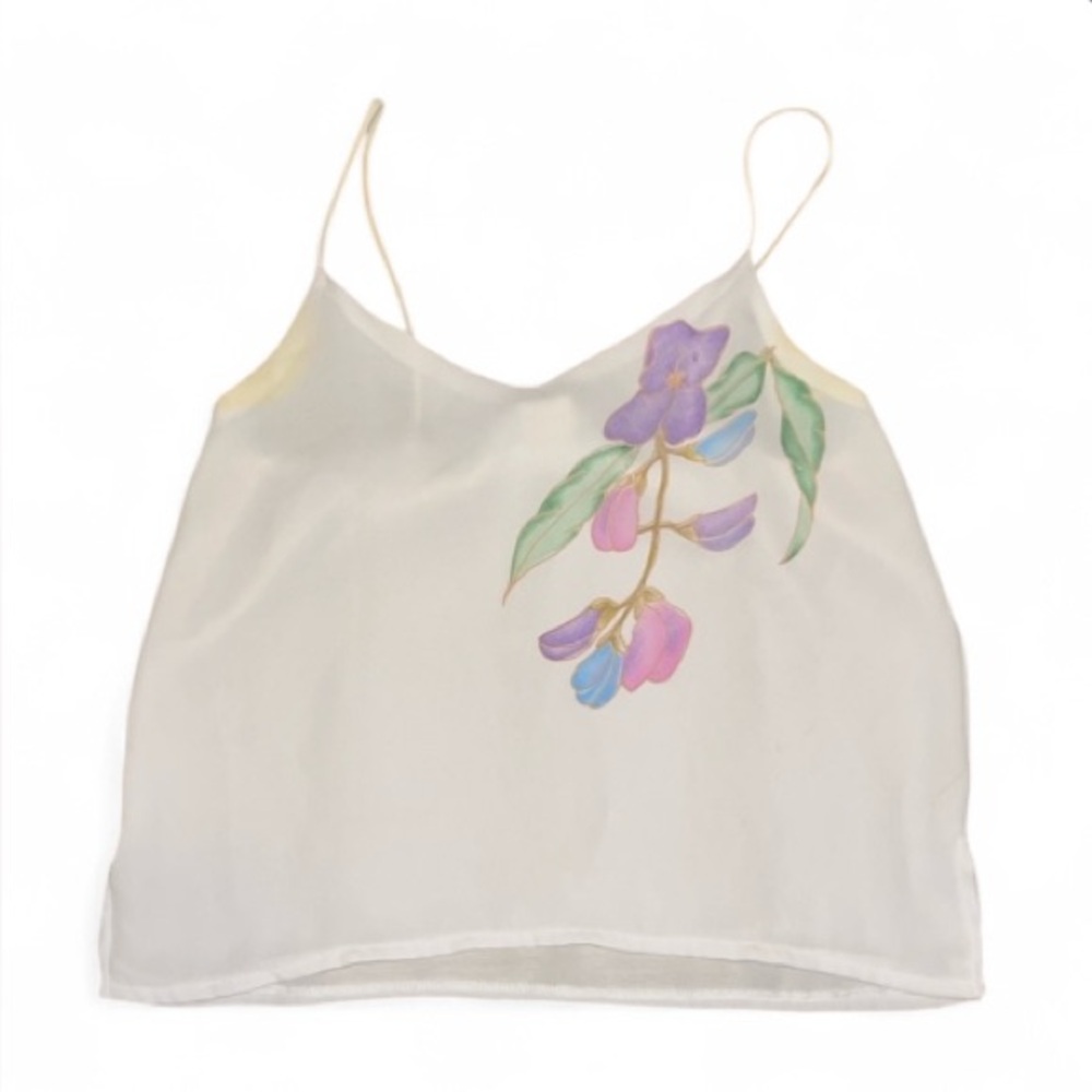 Colours Ivory Camisole with Floral Details- Size Large